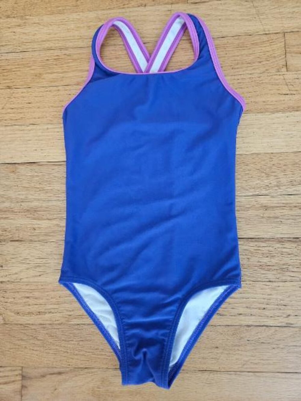 L.L.Bean Girls Swimsuit Size 6 Blue Purple One Piece UPF 50+